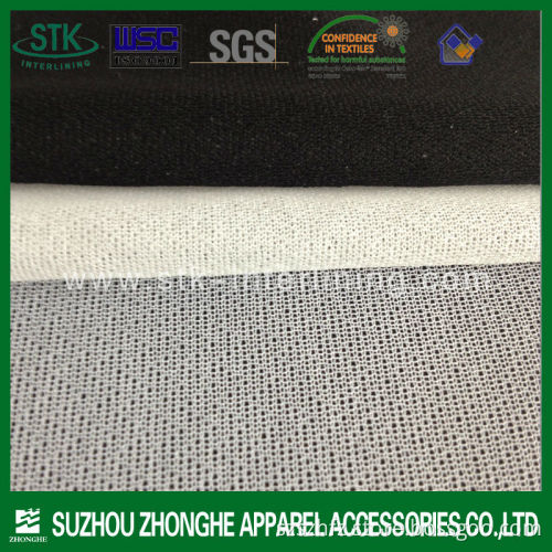 Polyester Tricot colorful non woven thin fusible interlining for suit